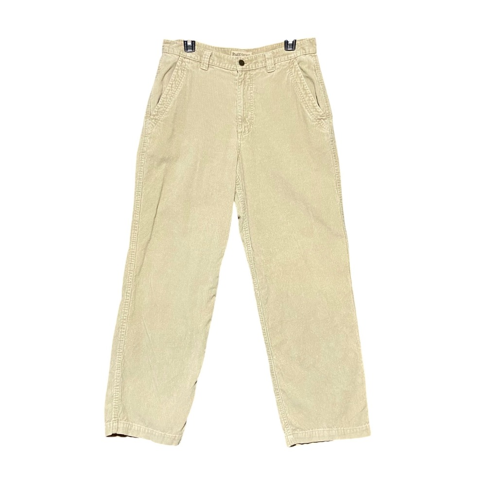 Ruff Hewn Mens Tan Corduroy Straight Leg Pants 31x29 Cotton Workwear Casual